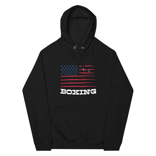Unisex USA Flag Boxing Hoodie - Violent Art Shop