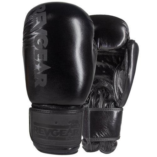 Elite Leather Boxing Gloves - Black / Black - Violent Art Shop