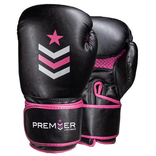 Premier Deluxe Boxing Gloves - Black / Pink - Violent Art Shop