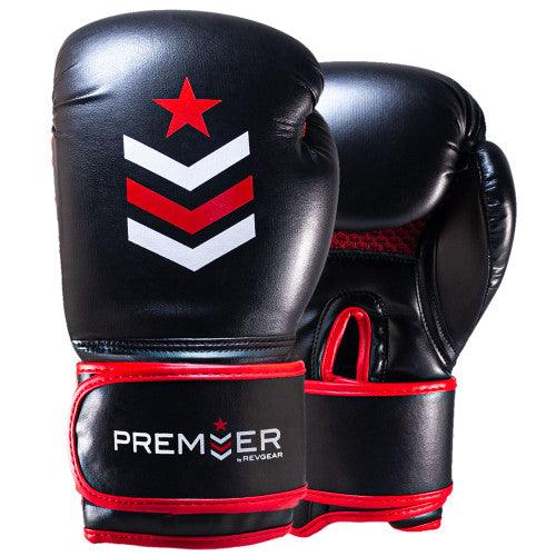 Premier Deluxe Boxing Gloves - Black / Red - Violent Art Shop
