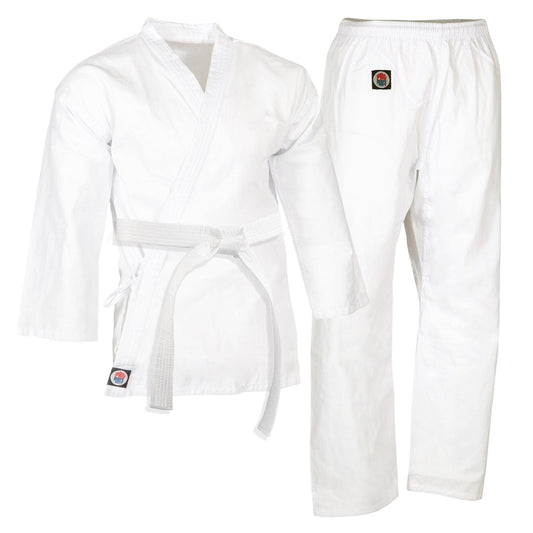 ProForce 5 oz. Basic Karate Uniform (Elastic Drawstring) - 60/40 Blend - With Free White Belt - Violent Art Shop