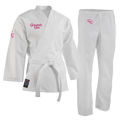 ProForce Gladiator Girl 6 oz. Karate Uniform (Elastic Drawstring) - 55/45 Blend - With Free White Belt - Violent Art Shop