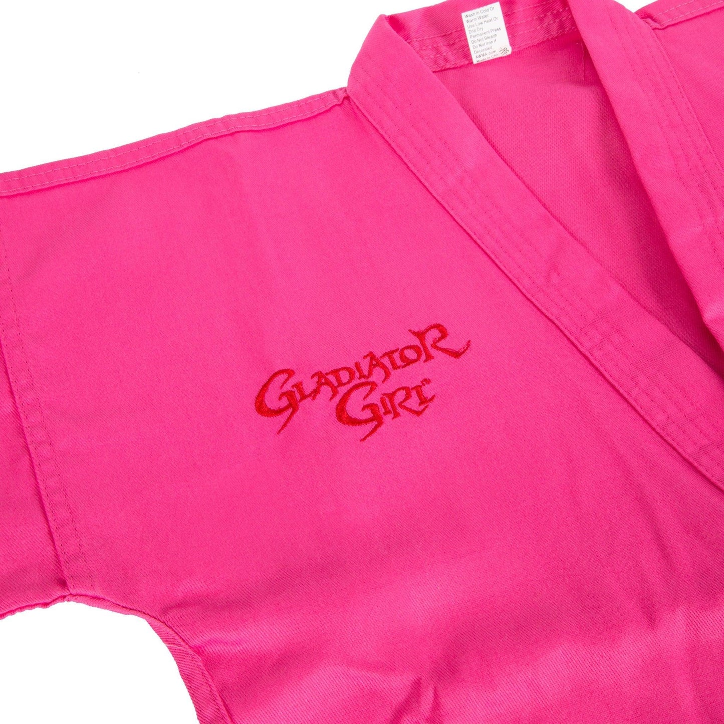 ProForce Gladiator Girl Pink 6 oz. Karate Uniform with Free White Belt - 55/45 Blend - Violent Art Shop