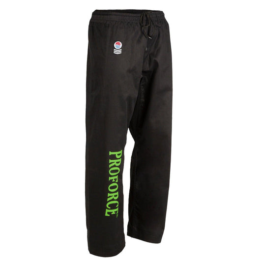 ProForce Sport 8 oz. Combat Pants - Black w/ Neon Green - Violent Art Shop