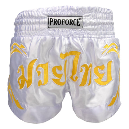 ProForce Sport Gold Angel Muay Thai Shorts - Violent Art Shop