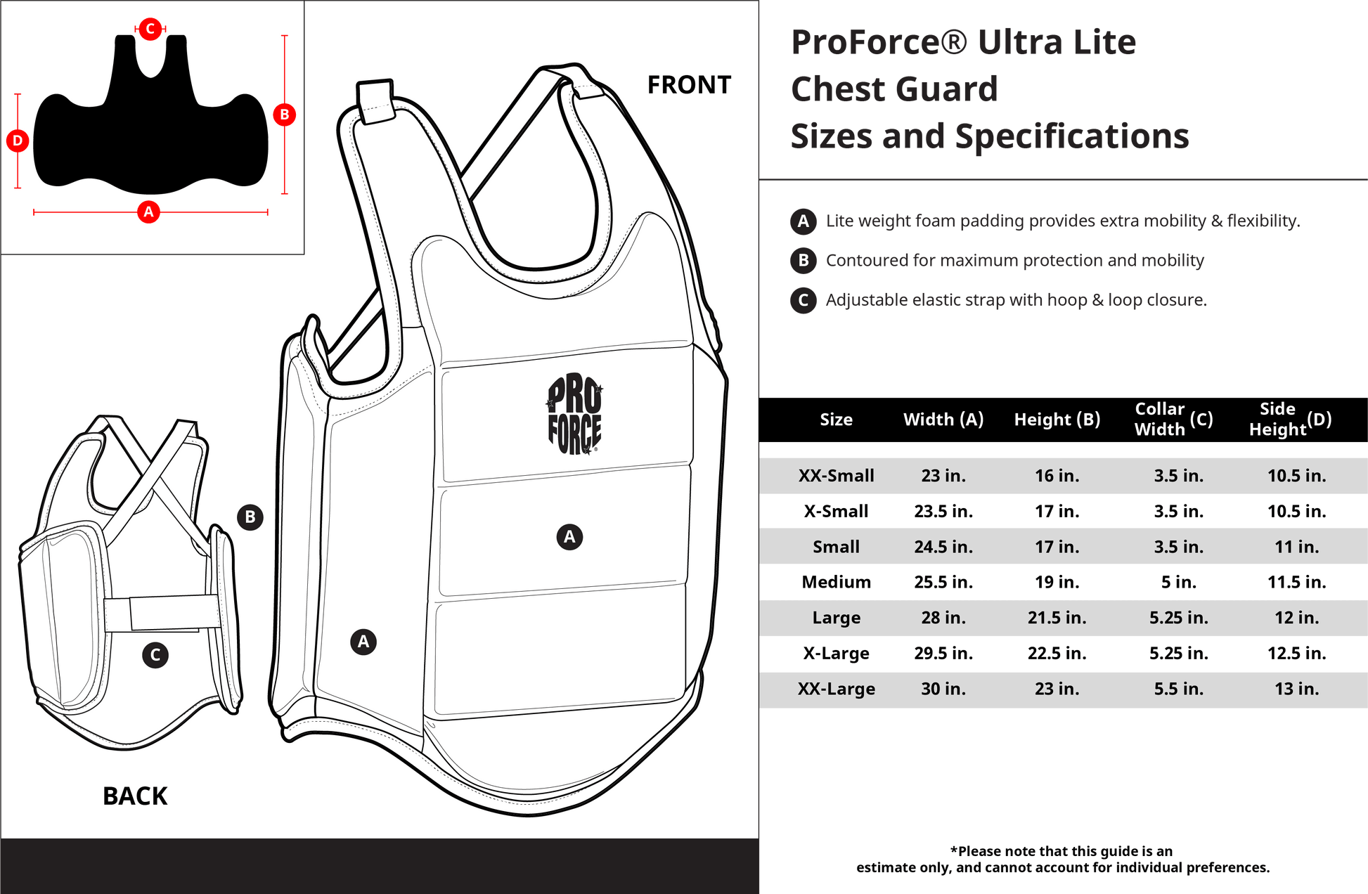 ProForce Ultra Lite Chest Guard - Violent Art Shop