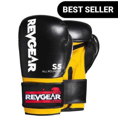 S5 All Rounder Boxing Gloves - Black / Yellow - Violent Art Shop