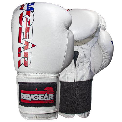 Sentinel S3 Pro Leather Gel Padded Sparring Boxing Gloves - LIMITED EDITION - Red / White / Blue - USA - Violent Art Shop