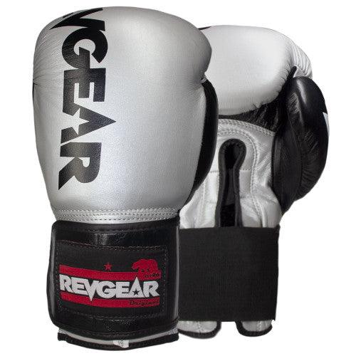 Sentinel S3 Pro Leather Gel Padded Sparring Boxing Gloves - LIMITED EDITION - Silver / Black - Violent Art Shop