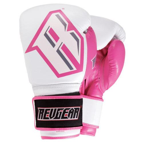 Sentinel S3 Pro Leather Gel Padded Sparring Boxing Gloves - White / Pink - Violent Art Shop