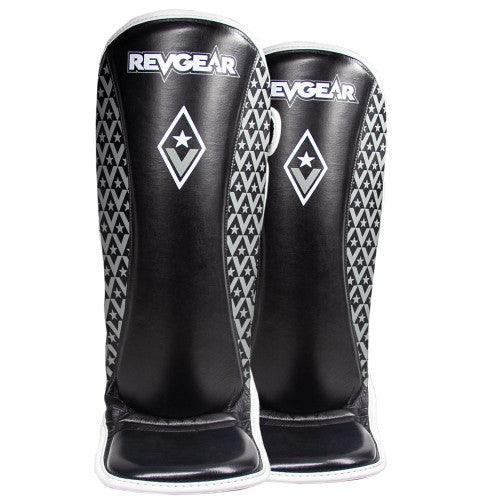 Superlite Light Weight Leather Shin Guards for Martial Arts and MMA - Black - Violent Art Shop