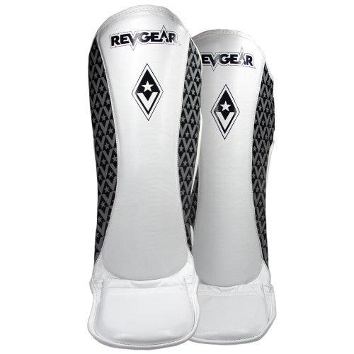 Superlite Light Weight Leather Shin Guards for Martial Arts and MMA - White - Violent Art Shop